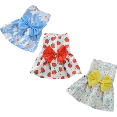 Flower Printed Pet Cats Dogs Dress Summer image