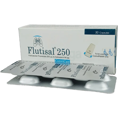 Flutisal 50 mcg Plus 250 mcg Inhalation 6's strip Capsule image