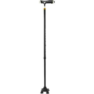 Folding Trekking Poles T Handle Hiking Anti Slip Poles Cane Walking Stick Cane Crutch With LED Light Mountaineering Hiking Tools image