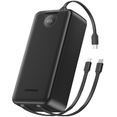 Foneng PX108 30000mAh Power Bank with 3 Built-in Cables (22.5W) image