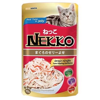 Nekko Foodinnova Adult Pouch Wet Cat Food Tuna Topping Kanikama In Jelly 70g image