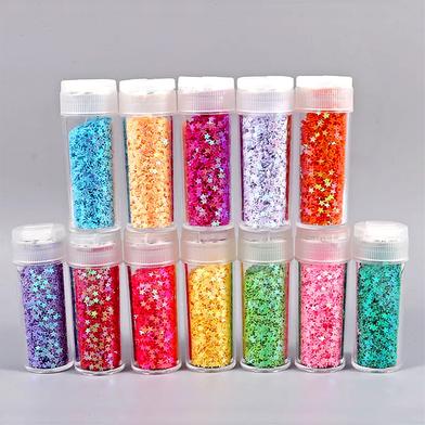 Foska Cosmetic Puff Glitter Powder 12 Colors - 7gm image
