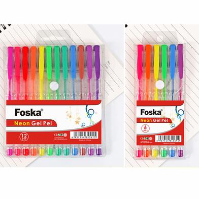 Foska Neon Gel Pen MultiColor Ink image