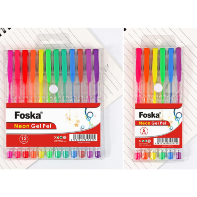 Foska Neon Gel Pen MultiColor Ink image