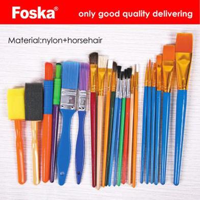 Foska Nylon Handle Horsehair Artist Brush - 22 PCS image