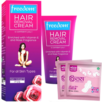 Freedom Hair Removal Cream 25 gm (Buy 1 Get 2 Pcs Cotton 2 Pads FREE) image