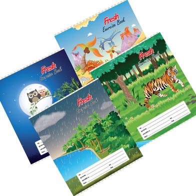 Fresh Bangla Khata (Kids Standard) - Stapler Binding - 124 Page (12 Pcs Set - Any Design) image