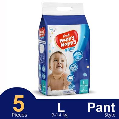 Fresh Happy Nappy Pant System Baby Diaper (L Size) (9-14Kg) (5Pcs) image