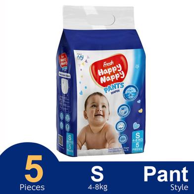 Fresh Happy Nappy Pant System Baby Diaper (S Size) (4-8Kg) (5Pcs) image