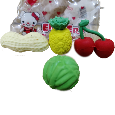 Fruit Design Eraser (Any Design) 4 pcs - 1 pack image