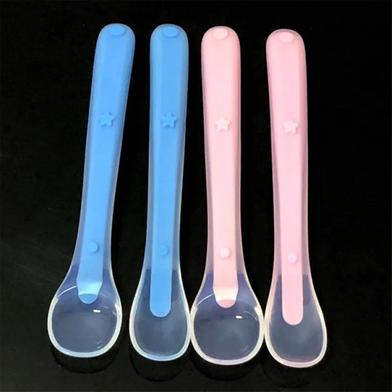 Full Silicone Baby Soft Head Spoon Spoon Children To Eat Spoon Supplementary Food Bowl Spoon -1pcs image