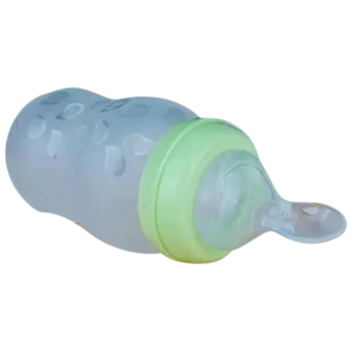 Full Silicone Spoon Feeder 180ml Rice Vanguard Squeezed Spoons Of Rice Vanguard Bottle Suction Cup Soft Spoon Head -1pcs image