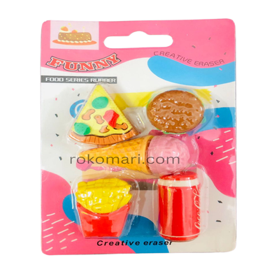 Funny Food Series Creative Eraser 5pec. image