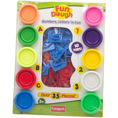 Funskool Fundough Playset: Numbers, Letters And Shapes - 35 Pcs Multicolour Set for Ages 3 Plus image