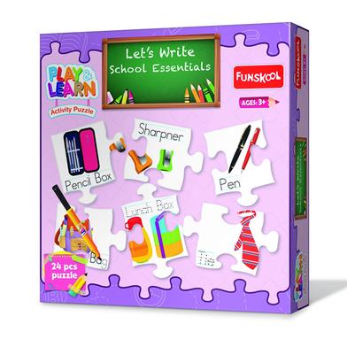Funskool Puzzle Set Play And Learn Mini School Essentials Toy For Kids image
