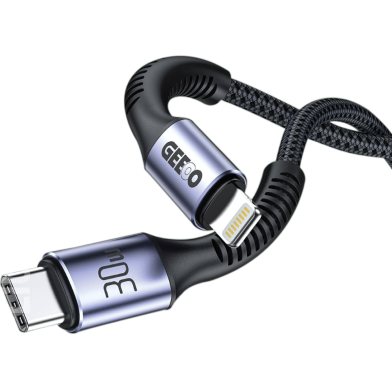 GEEOO Short Fabrics Cable C-L 30W Fast Charging With Data - DC22C-L image