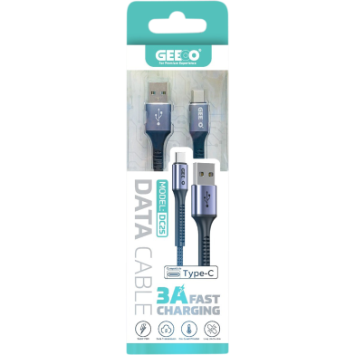 GEEOO 1 Meter Fabrics Cable Type-c 3A Fast Charging With Data - DC25C image