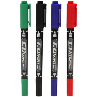 GXin Multi Color CD/DVD Waterproof Permanent Marker 2in1 Pen Set With Clip 4 Pcs image