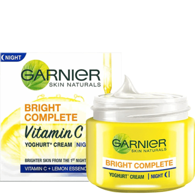 Garnier Bright Complete Vitamin C Yoghurt Night Cream- 40g image