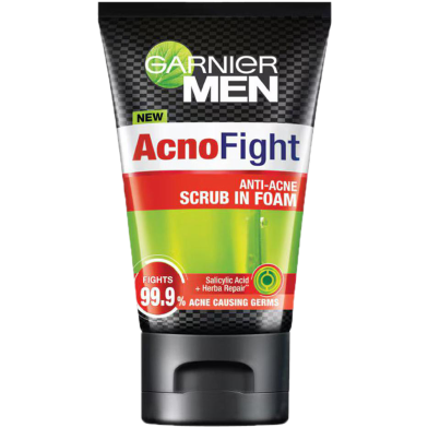 Garnier Men Acno Fight Anti Acne Scrub in Foam 100 ml - (Thailand) image