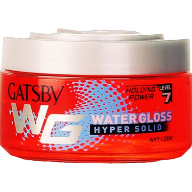 Gatsby Water Gloss - Hyper Solid, Wet Look Hair Gel, Shine Effect, Long Lasting Hold, Non Sticky, Easy Wash Off, Holding Level 7 - 70gm image