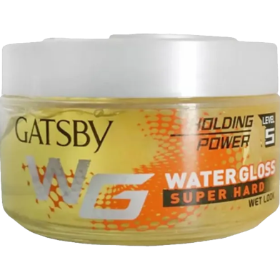 Gatsby Water Gloss - Super Hard, Wet Look Hair Gel, Shine Effect, Long Lasting Hold, Non Sticky, Easy Wash Off, Holding Level 5 - 70gm image