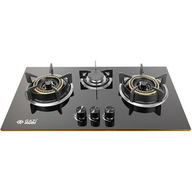 Gazi EG-B712G Smiss 3 Burner NG Gas Stove Auto Ignition Glass Body image