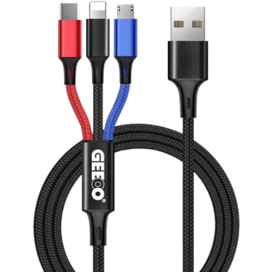 Geeoo DC-303 2.4A 3 in 1 Long Data Cable image