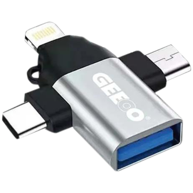 Geeoo GB-12 3 in 1 Lightning to Type-C to Micro OTG Converter-Any color image