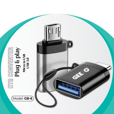 Geeoo OTG Converter Plug And Play GB-6 Micro to USB image