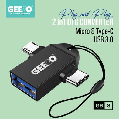 Geeoo OTG Converter Plug And Play GB-8 Micro And Type -C to USB image