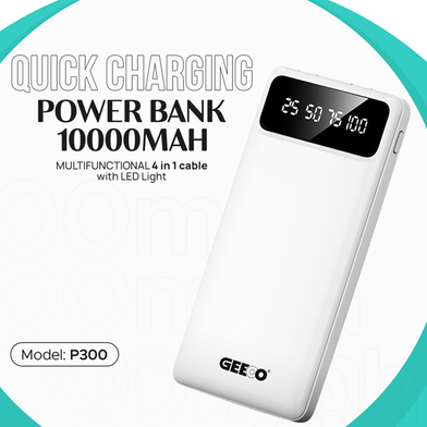 Geeoo P-300 Quick Charging Power Bank with LED Display White image