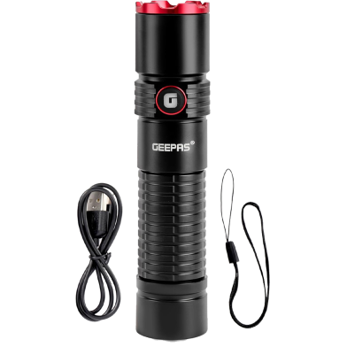 Geepas GFL51065 Rechargeable Zoomable LED Flashlight and Torch Light image