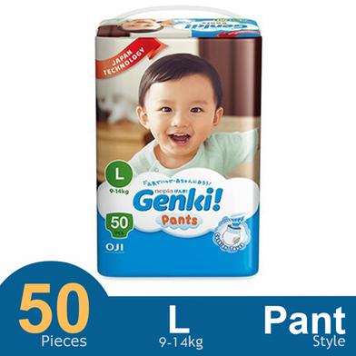 Genki Pant System Baby Diaper (L Size) (9-14 kg) (50Pcs) image