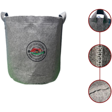 Geo Fabric Grow Bags | High Quality Geo Grow Bag | Gray – 600GSM | Small Rectangle Bed 24x12x8 Inch image