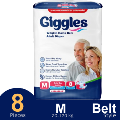 Giggles Belt System Adult Diaper (M Size) (8 Pcs) image