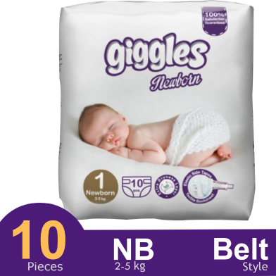 Giggles Belt System Baby Diaper (Newborn) (2-5Kg) (10 Pcs) image