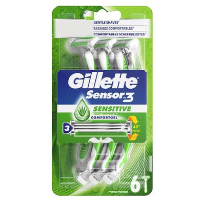 Gillette Blue3 Sensitive Men's Disposable Razors, 6 Count image