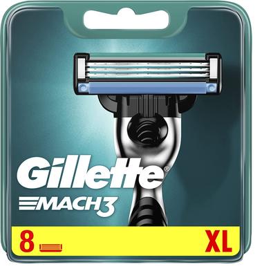 Gillette Mach3 Shaving 3-Bladed Cartridges Pack of 8 image