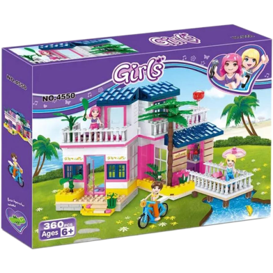 Girls Beach House Building Sets Friends Summer House Building Blocks Seaside Playset image