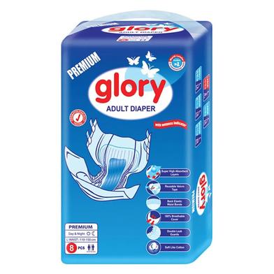 Glory Premium Adult Diaper Size L For Waist 110-150Cm 8pcs image