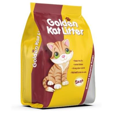 Golden Kat Cleapest Clumping Cat Litter Apple Flavour 5kg image