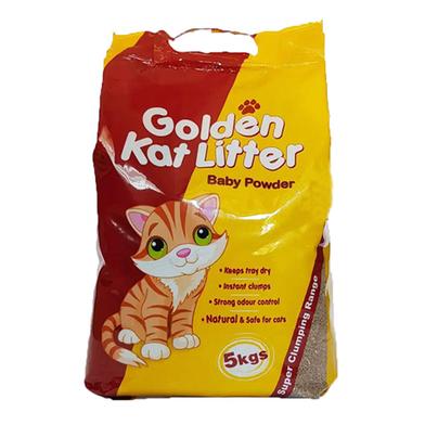 Golden Kat Cleapest Clumping Cat Litter Baby Powder Flavour 5kg image