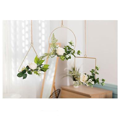 Golden Metal Wall Hanging Flower Showpiece image