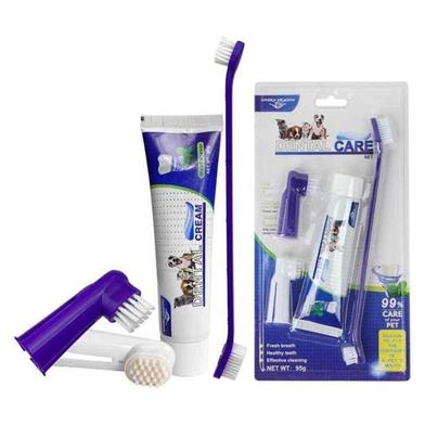 Green Meadow 4 In 1 Dog Dental Care Finger Toothbrush Pet Cat Dog Toothbrush And Toothpaste Set image