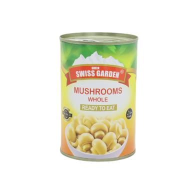 Green Swiss Garden Ready To Eat Whole Mushrooms Can 400gm (China) image
