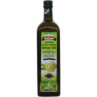 Green Swiss Garden Spanish Extra Virgin Olive Oil Glass Bottle 1Ltr image