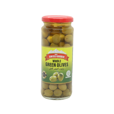 Green Swiss Garden Whole Green Olives 340gm image