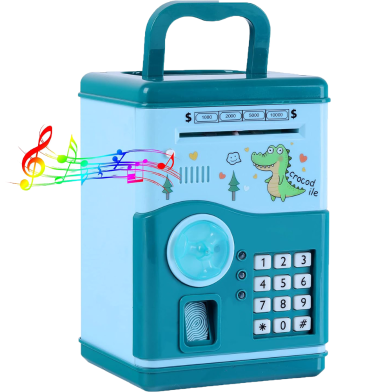 GuDoQi Piggy Bank Cash Coin Money Bank with Music Safe Lock with Password and Fingerprint Unlocking Simulation image