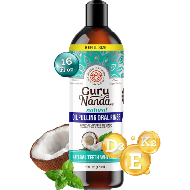 GuruNanda Coconut Oil Pulling Fresh Breath and Whitening Mouthwash 237 ml image